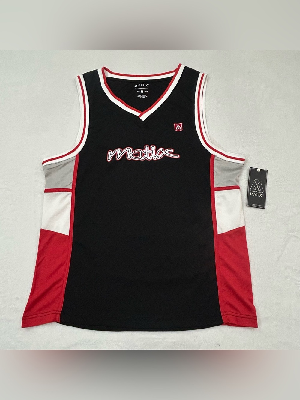 Matix Clothing Skateboard Skater Black Embroidered Logo Basketball Jersey Mens